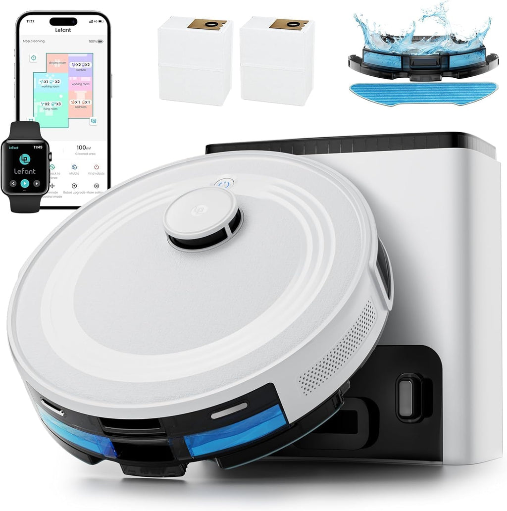 Aspirateur Robot Laveur avec Station, Vidange Automatique Nettoyage Personnalisé