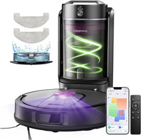 Robot aspirateur Laveur 10,000Pa avec Station sans Sac Vidage Automatique,