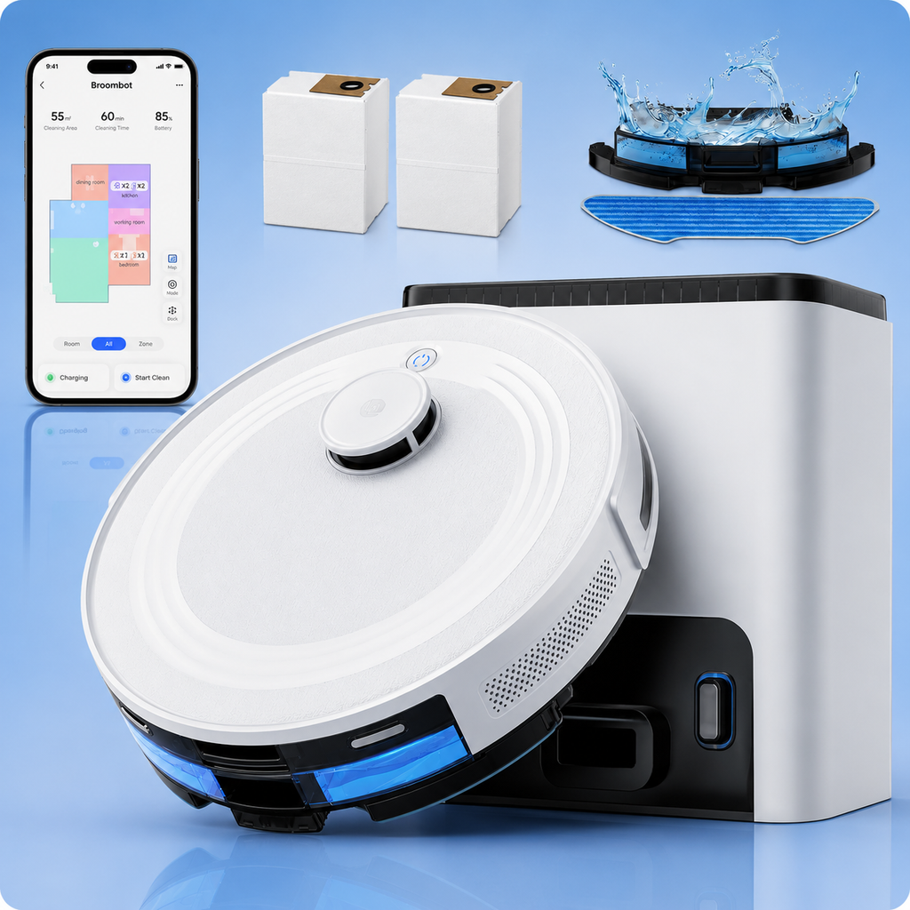 Aspirateur Robot Laveur avec Station, Vidange Automatique Nettoyage Personnalisé