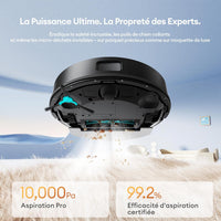 Aspirateur robot laveur 3 en 1 -ultra puissante 10000Pa Longue autonomie