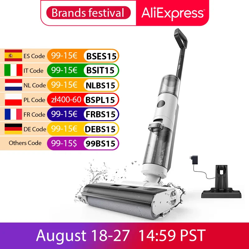 Aspirateur laveur 2-en-1 Aspiration ultra puissante de 9000Pa