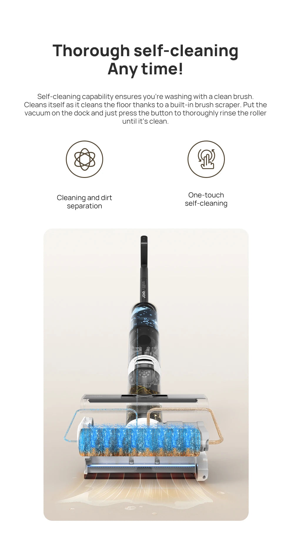 Aspirateur laveur 2-en-1 Aspiration ultra puissante de 9000Pa