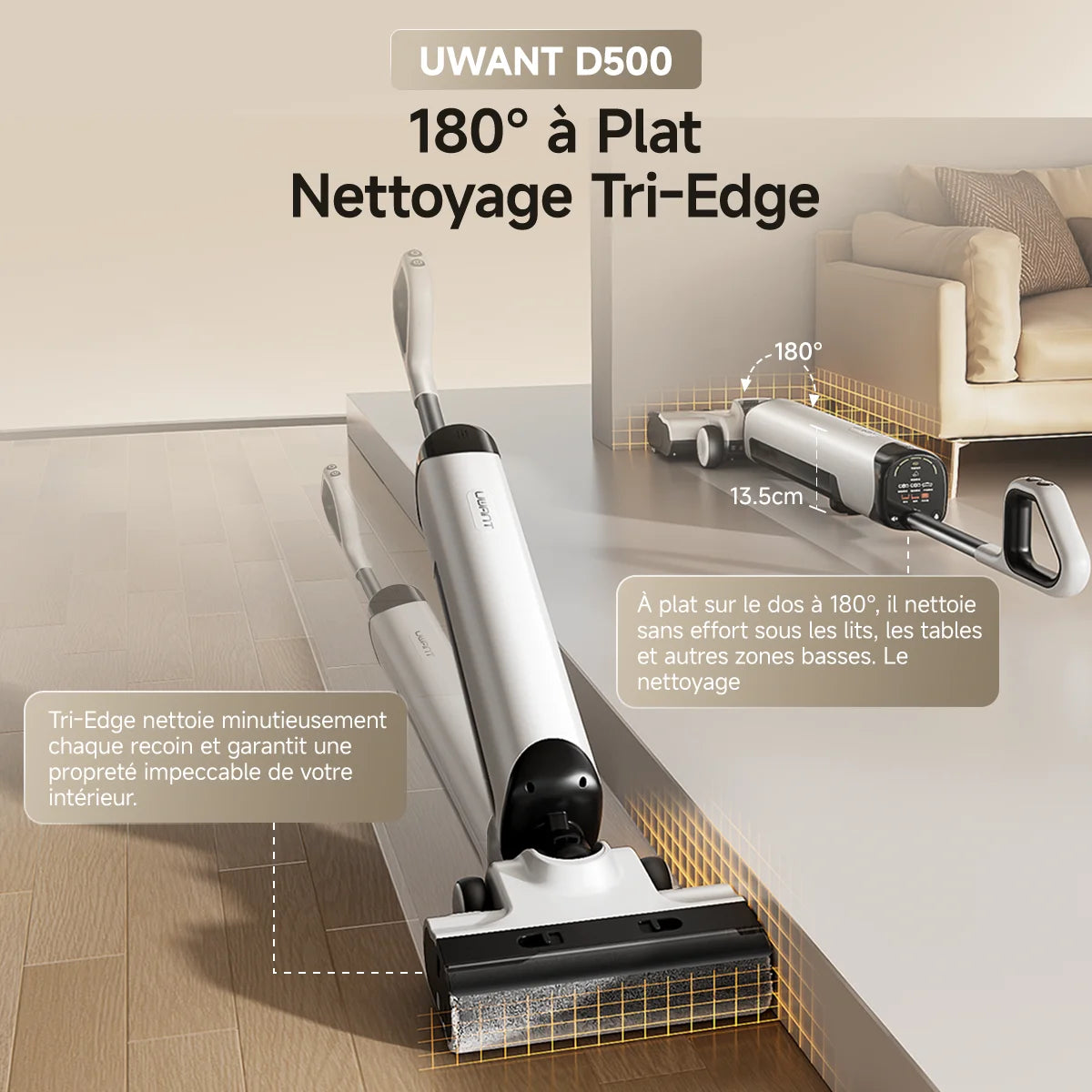 Robot aspirateur Laveur 10,000Pa avec Station sans Sac Vidage Automatique,