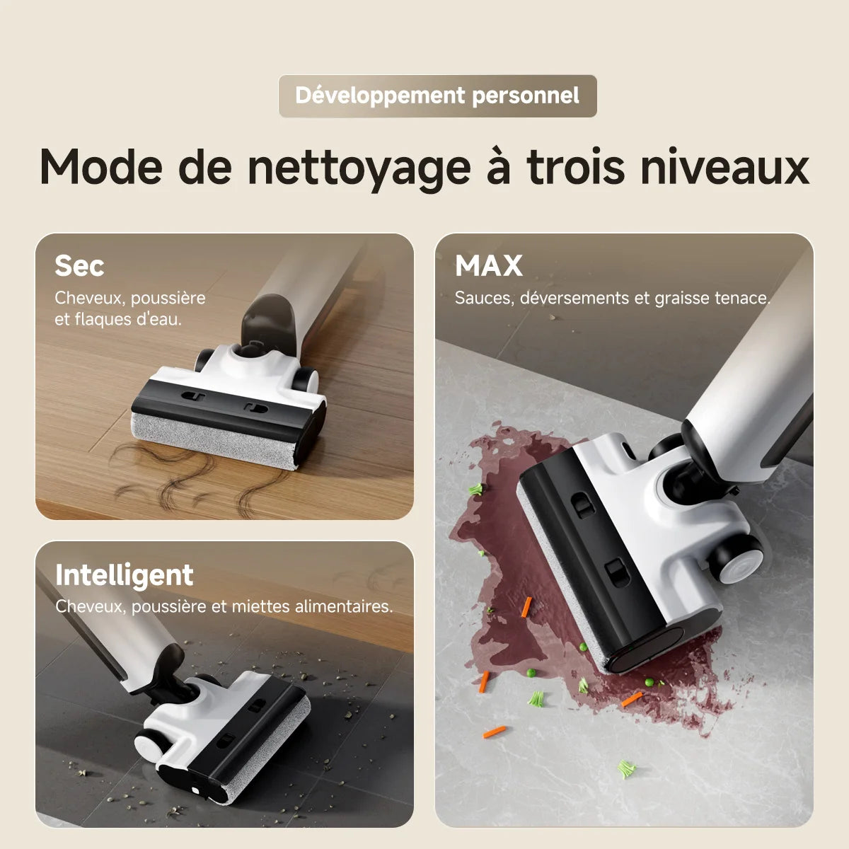 Robot aspirateur Laveur 10,000Pa avec Station sans Sac Vidage Automatique,